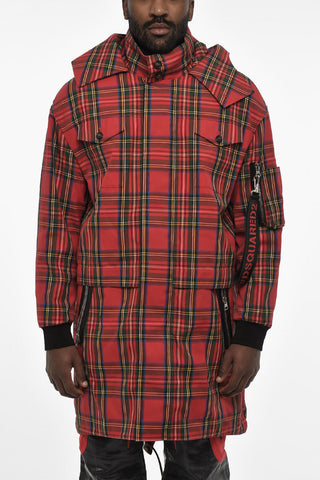 Checked Maxi Coat with Hidden Closure