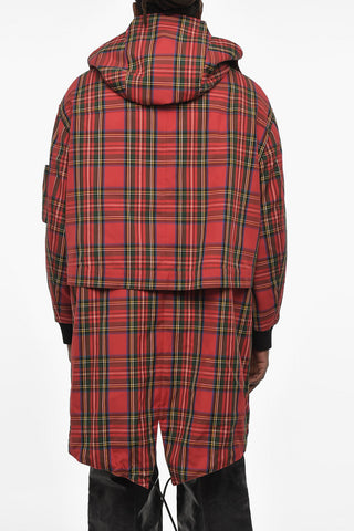 Checked Maxi Coat with Hidden Closure