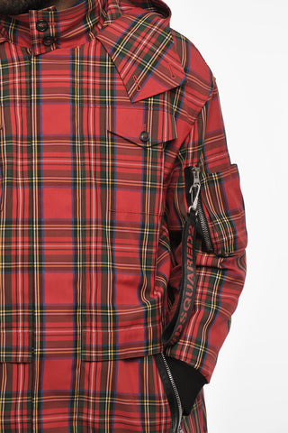 Checked Maxi Coat with Hidden Closure