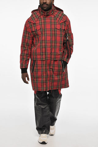 Checked Maxi Coat with Hidden Closure