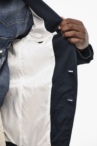 embroidered Cotton 2 Buttons Blazer with Flap Pockets