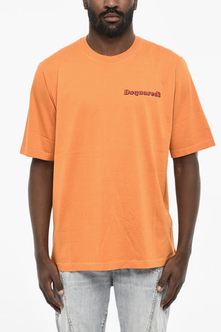Cotton Crew-neck T-shirt with Logo Print