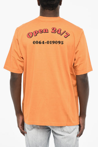 Cotton Crew-neck T-shirt with Logo Print
