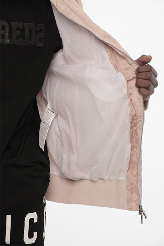 Crinkled-Effect Cotton Bomber