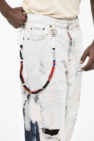 Acid Wash Effect Distressed Jeans