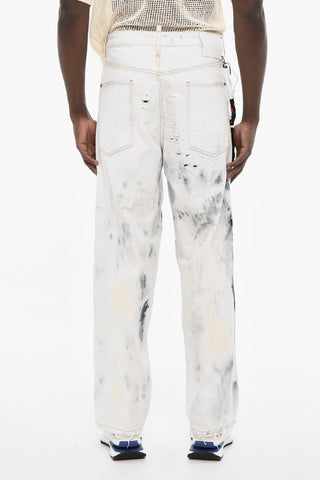Acid Wash Effect Distressed Jeans