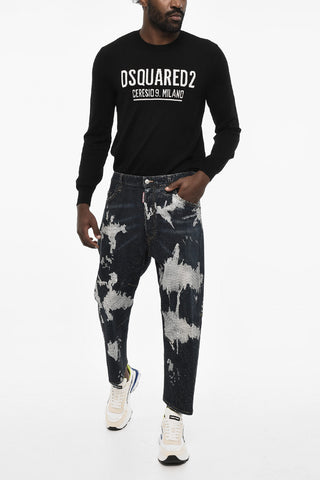 Jeans Regular Fit in Strass a Vita Bassa