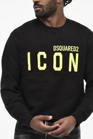 fLEECED cotton ICON Crew-neck Sweatshirt with Embossed Logo