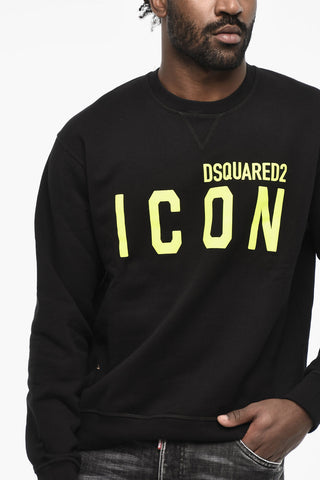 fLEECED cotton ICON Crew-neck Sweatshirt with Embossed Logo