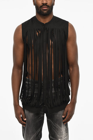 Camicia Effetto Vintage con Bottoni Automatici