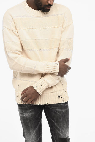 Vintage Effect Crew-Neck Sweater