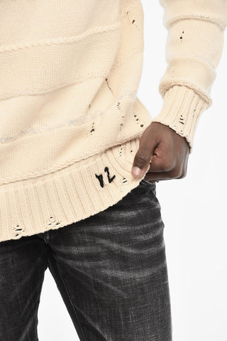 Vintage Effect Crew-Neck Sweater