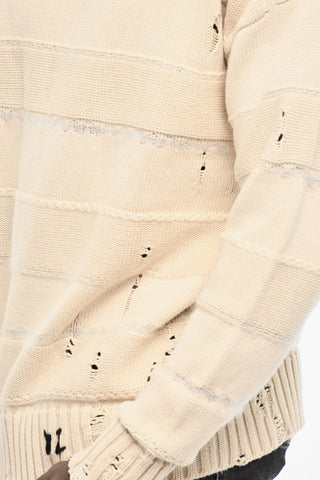 Vintage Effect Crew-Neck Sweater