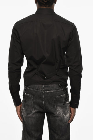 Camicia Casual In Popeline di Cotone con Ricamo 