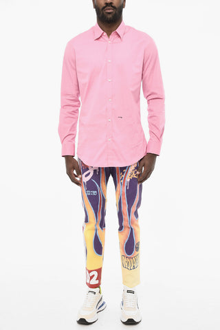 Coated Cotton Printed COOL GUY Jeans