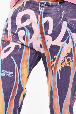Coated Cotton Printed COOL GUY Jeans
