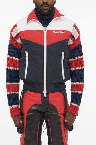 Sleeveless Color Block Padded Jacket