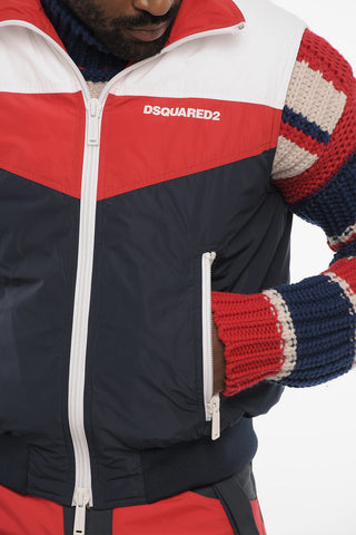 Sleeveless Color Block Padded Jacket