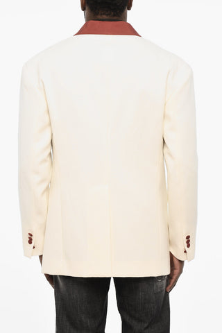 Blazer a 1 Bottone in Misto Lana Virgine