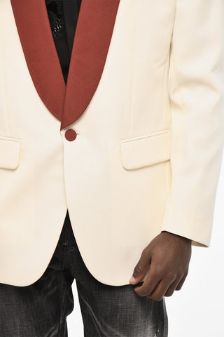 Blazer a 1 Bottone in Misto Lana Virgine