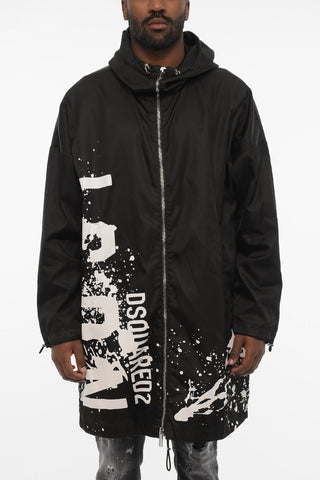 Nylon Maxi Jacket with Hood