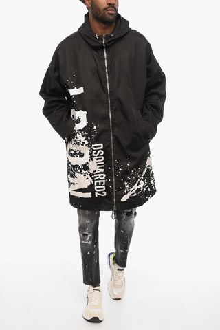 Nylon Maxi Jacket with Hood