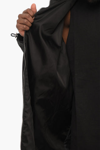 Nylon Maxi Jacket with Hood