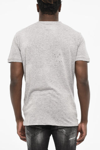 T-shirt Effetto Vintage Con Stampa Flag