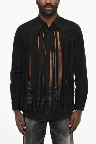 Vintage Effect Shirt with Spread Collar