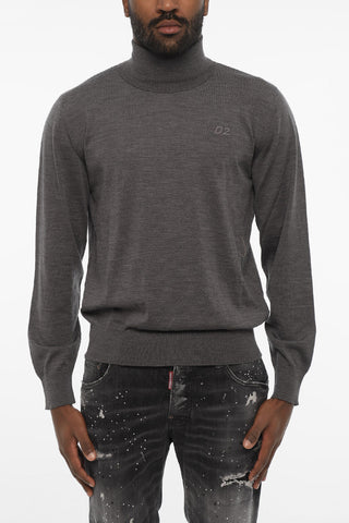 Maglia a Collo Alto con Monogram Tono su Tono
