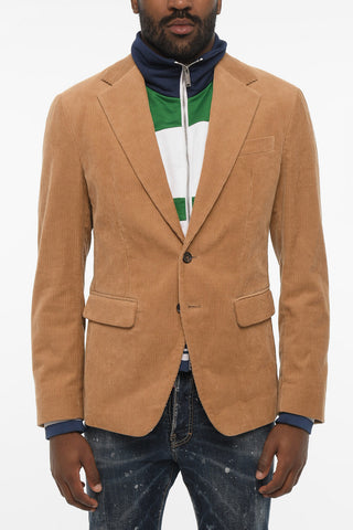 Jacke aus geripptem Velours mit doppellagigem Material