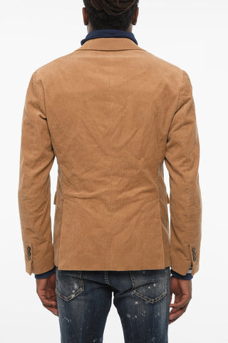 Jacke aus geripptem Velours mit doppellagigem Material