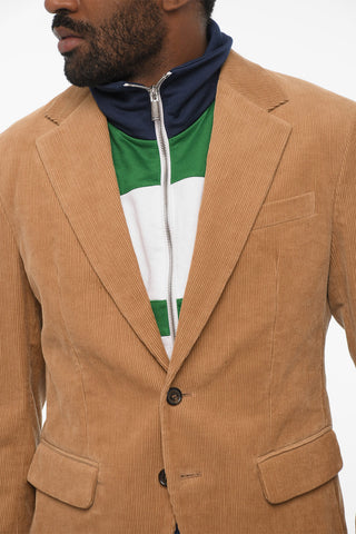 Jacke aus geripptem Velours mit doppellagigem Material