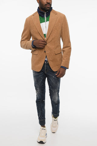 Jacke aus geripptem Velours mit doppellagigem Material