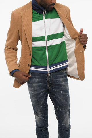 Jacke aus geripptem Velours mit doppellagigem Material