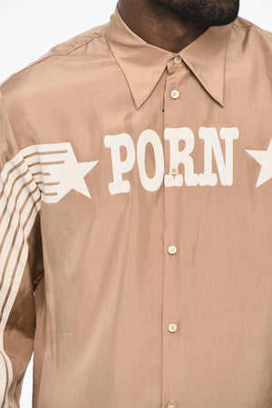 Satin Shirt with Contrast Print