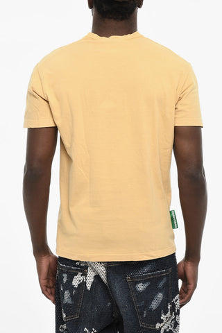Cotton Crew-neck T-shirt with Frontal Maxi Print