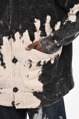 Acid Wash Effect Crew-neck Sweatshirt
