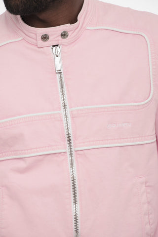 Cotton Jacket wih Zip Closure and Logo Buttons