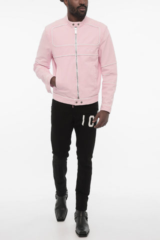 Cotton Jacket wih Zip Closure and Logo Buttons