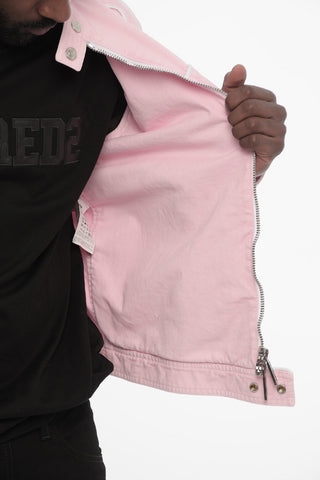 Cotton Jacket wih Zip Closure and Logo Buttons