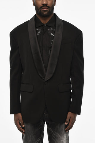 Ein-Knopf-Blazer aus Schurwollmischung