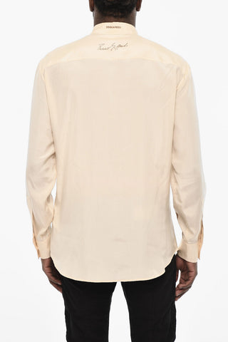 Satin Shirt with Contrast Print