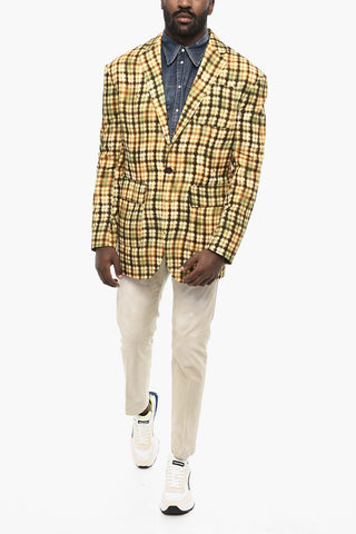 Blazer Effetto Acid Wash Con Tasche a Toppa