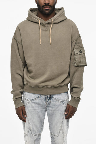 Cotton Hoodie with Breast Pocket Sleeve
