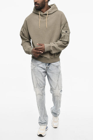 Cotton Hoodie with Breast Pocket Sleeve
