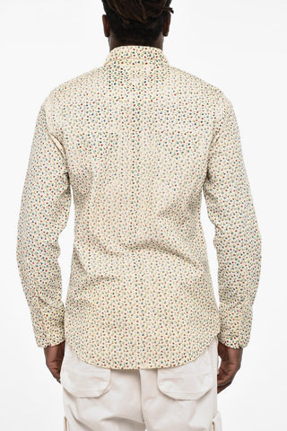 Floral-Motif Courduroy Shirt