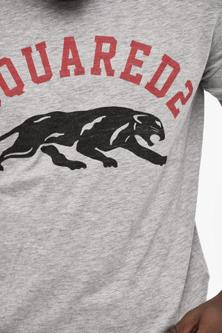 T-shirt Girocollo In Cotone con Stampa Frontale