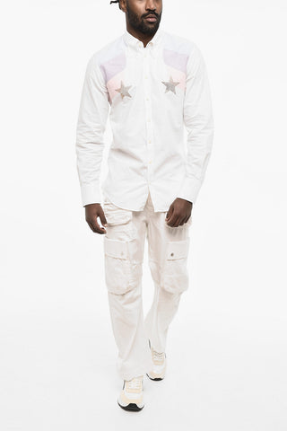Button down Cotton Shirt with Rhinestone Stars