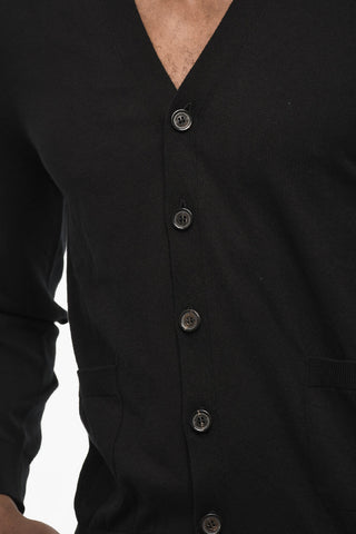 Cardigan Scollo a V Con Doppia Tasca